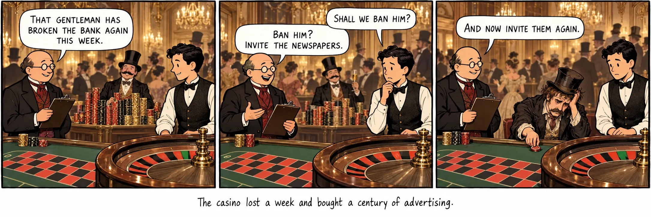 El casino perdió una semana y compró un siglo de publicidad.