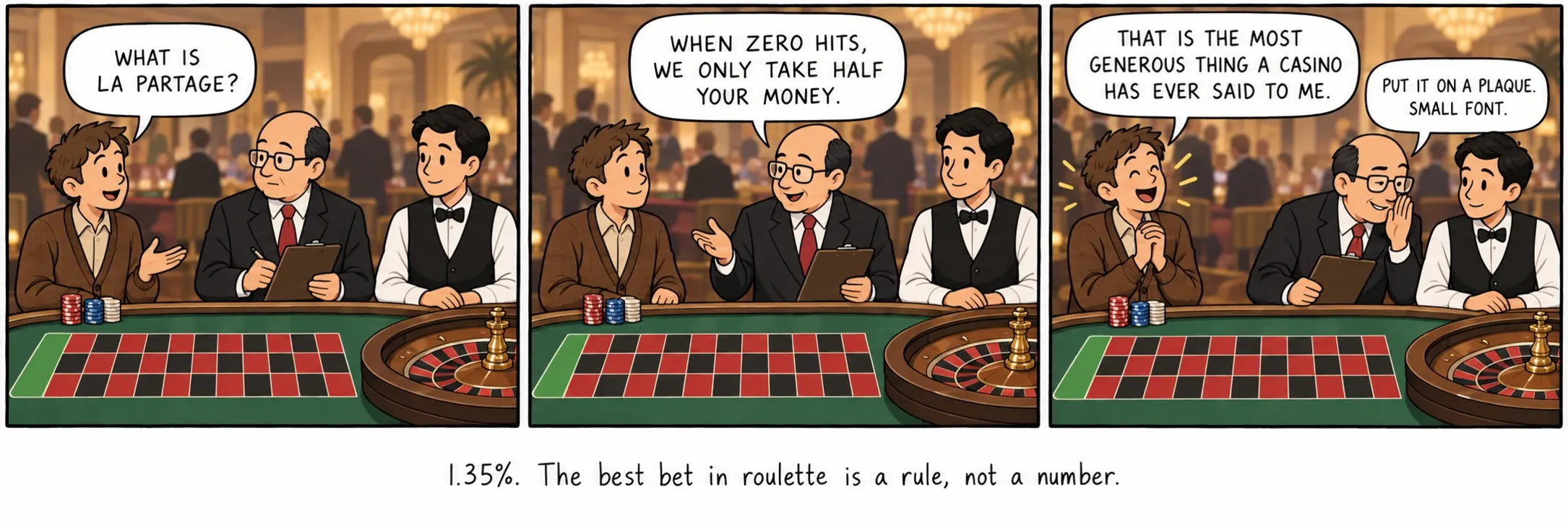 1.35%. La mejor apuesta de la ruleta es una regla, no un número.